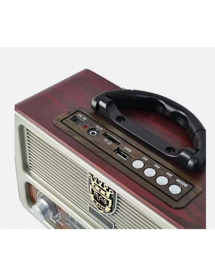 KNSTAR M-111BT Nostaljik Ahşap Radyo Bluetooth Kumandalı USB SD Toptan
