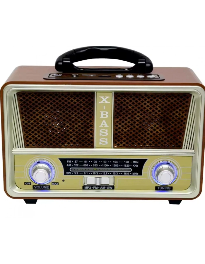 KNSTAR M-112BT Nostaljik Ahşap Radyo Bluetooth Kumandalı USB SD Toptan