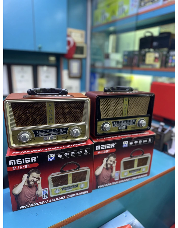 KNSTAR M-112BT Nostaljik Ahşap Radyo Bluetooth Kumandalı USB SD Toptan