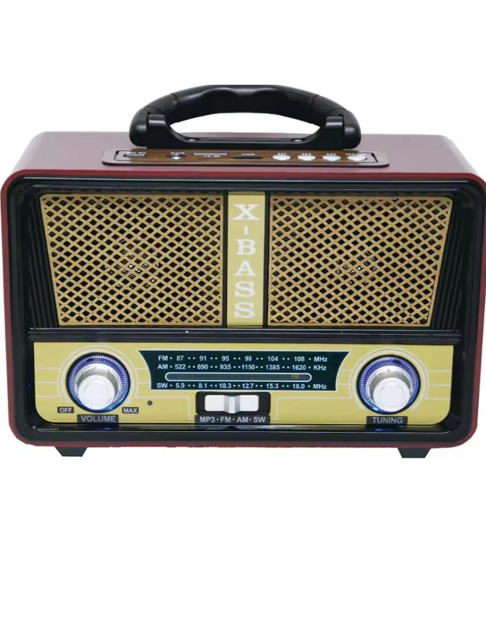 KNSTAR M-112BT Nostaljik Ahşap Radyo Bluetooth Kumandalı USB SD Toptan