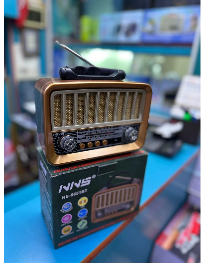 NNS NS-6651BT Taşınabilir Nostaljik Radyo Bluetooth Hoparlör Toptan