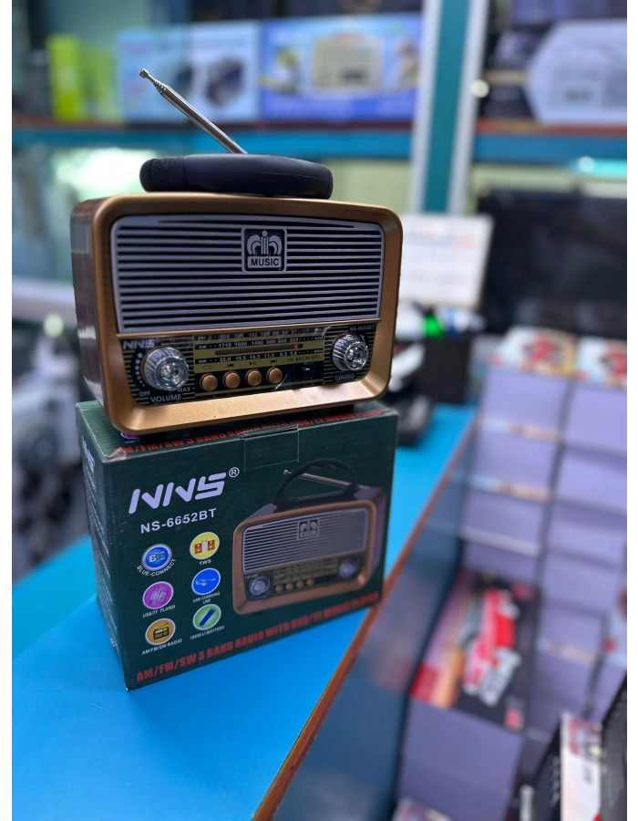 NNS NS-6652BT Taşınabilir Nostaljik Radyo Bluetooth Hoparlör Toptan