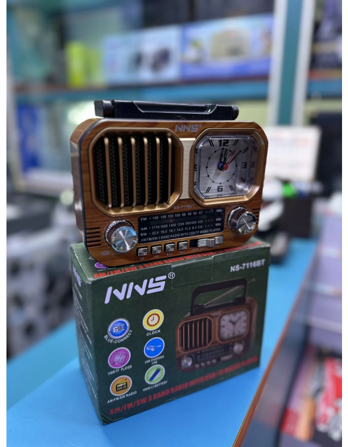 NNS NS-7116BT Taşınabilir Nostaljik Radyo Bluetooth Hoparlör Toptan