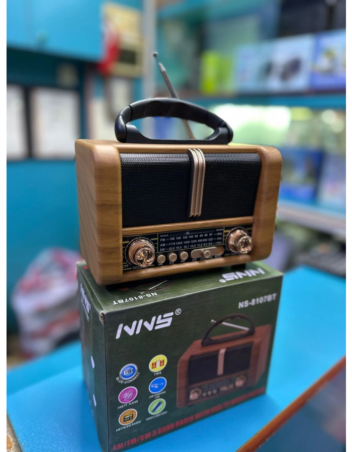 NNS NS-8107BT Taşınabilir Nostaljik Radyo Bluetooth Hoparlör Toptan