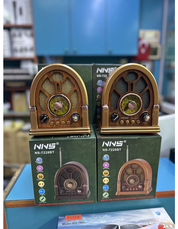 Nostaljik Bluetooth Radyo ve Hoparlör – USB/TF Kart Destekli Şarjlı Retro Müzik Çalar