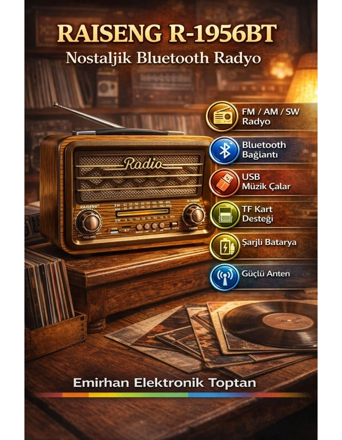 Nostaljik R-1956 model Bluetooth Fm radyo