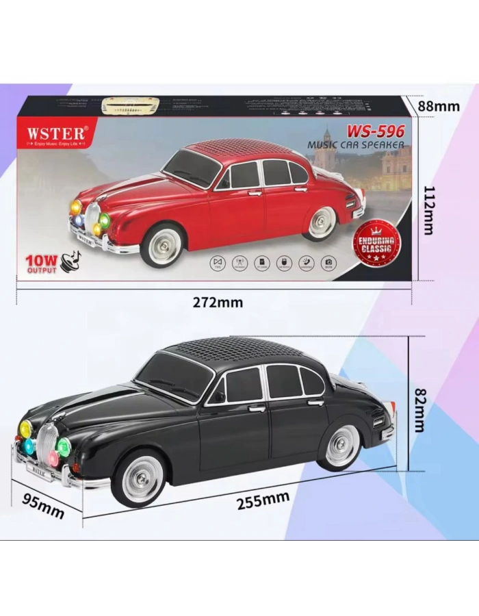 WS-596BT 1967 Jaguar Klasik Araba Şeklinde Bluetooth Hoparlör