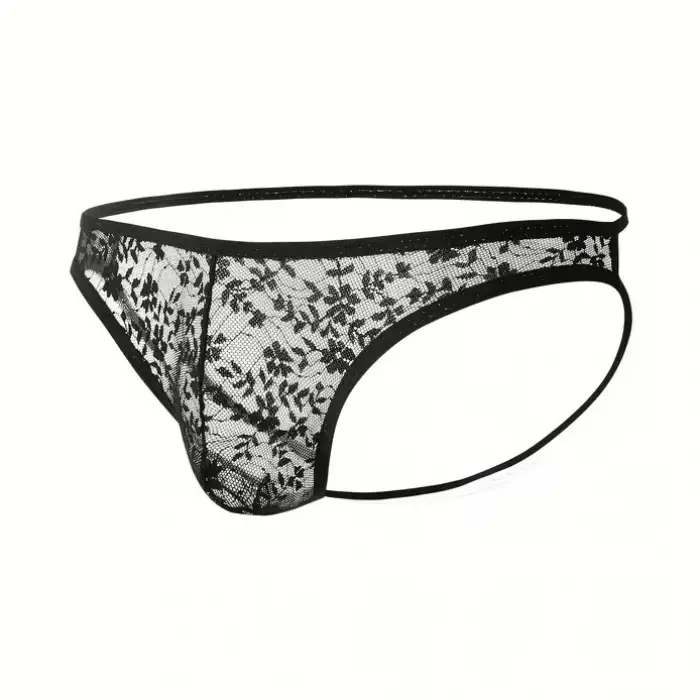 Seksi Dantelli Arkası Açık Seksi Siyah Erkek Külot