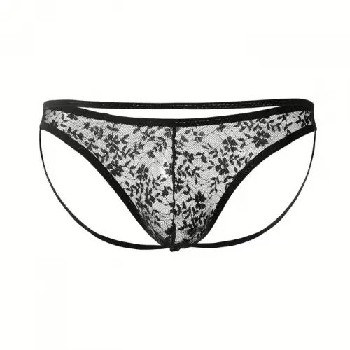 Seksi Dantelli Arkası Açık Seksi Siyah Erkek Külot