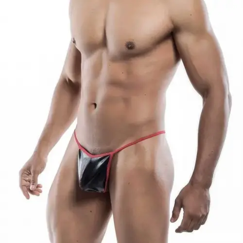 Fantezi Kırmızı Lastikli Lame Erkek String – Tanga