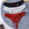 Kadın 3’lü Seksi Ağ Bölgesi Açık Dantelli Tanga Seti