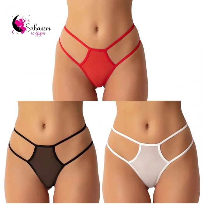 Kadın 3lü Tül String