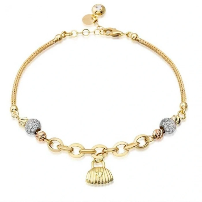 14 Ayar Altın Çanta Bileklik