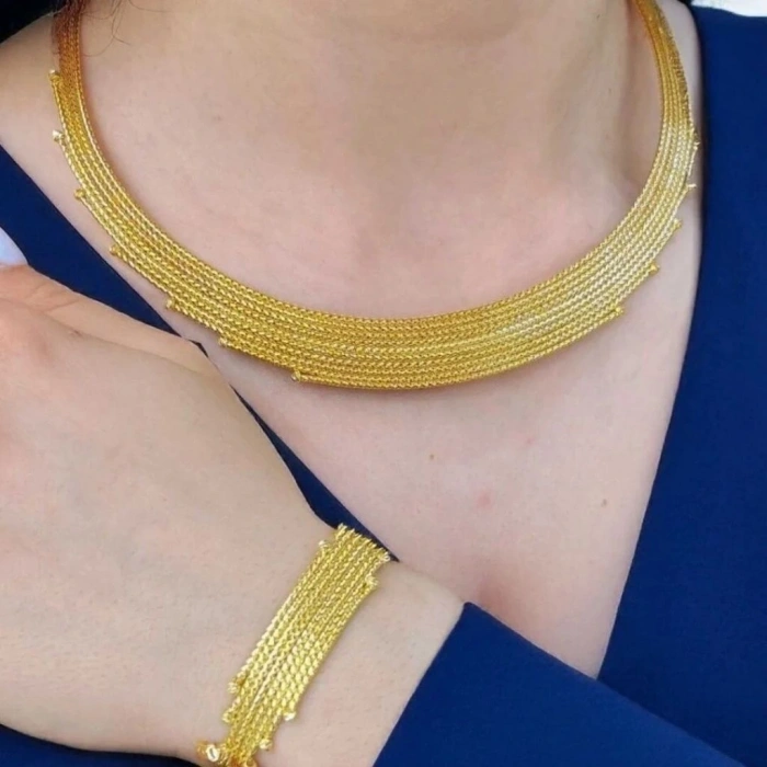 14 Ayar Altın Hasır Set Takımı