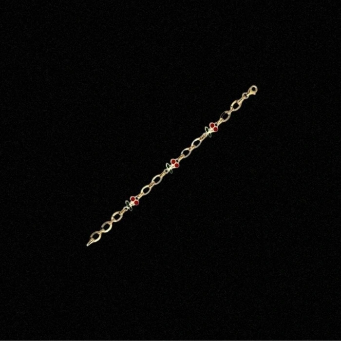 14 Ayar Altın Kirazlı Motifli Çocuk Künyesi