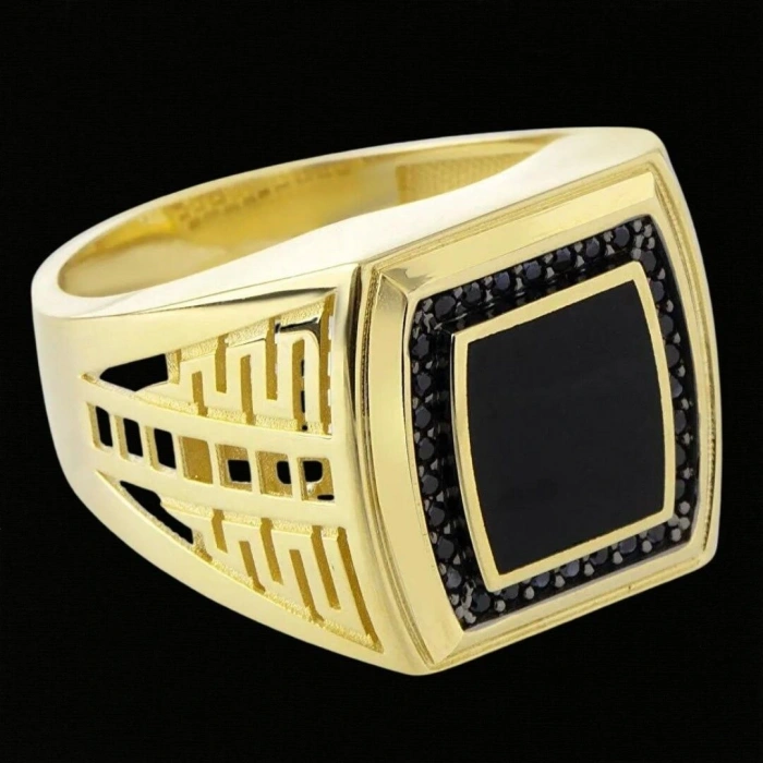 14 Ayar Altın Oymalı Model Erkek Yüzüğü