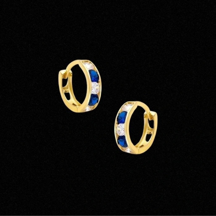 14 Ayar Altın Taşlı Motifli Çocuk Küpesi