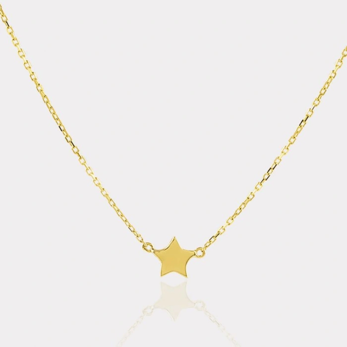 14 Ayar Altın Yıldız Kolye