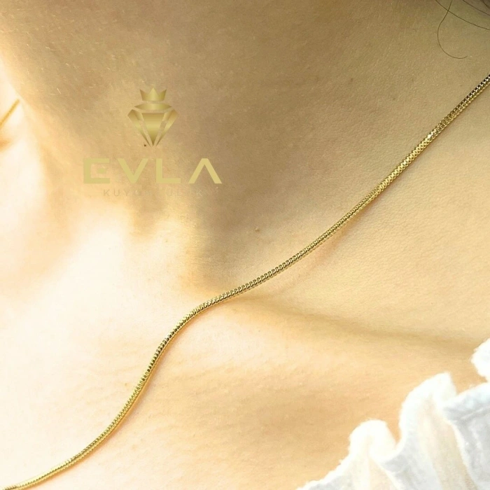 14 Ayar İtalyan Tasarımı Oval Altın Zincir