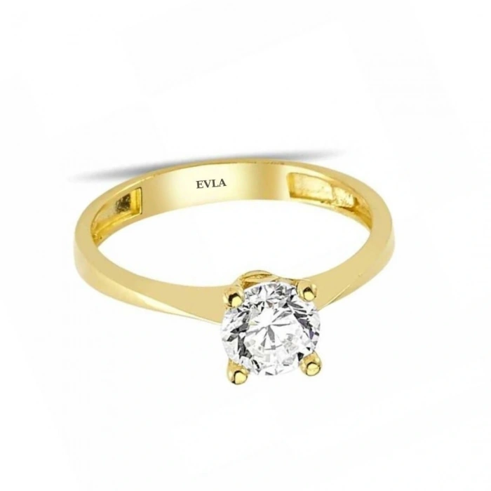 8 Ayar Altın Tektaş Yüzük