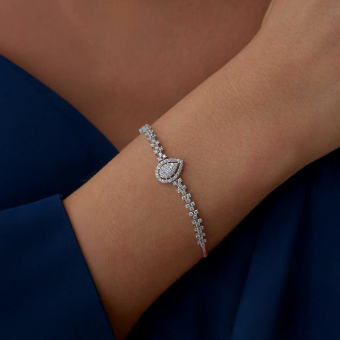 Beyaz Altın Damla Set Takımı