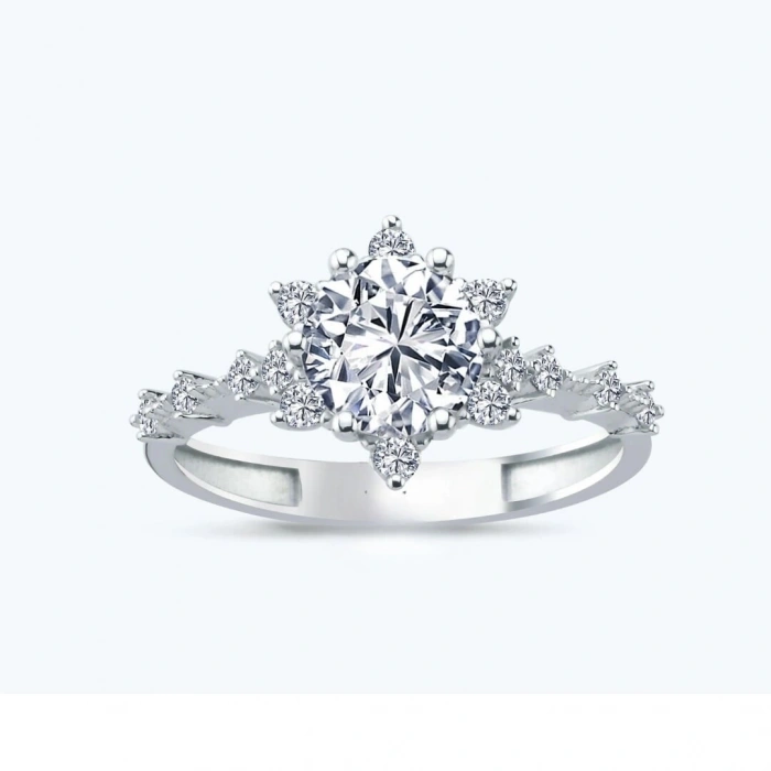 Beyaz Altın Lotus Yüzük