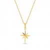14 Ayar Altın Plaka Kutup Yıldızı Kolye