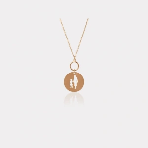 14 Ayar Altın Anne Kız Kolye