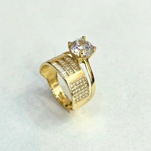 14 Ayar Altın Baget Tektaşlı Alyans