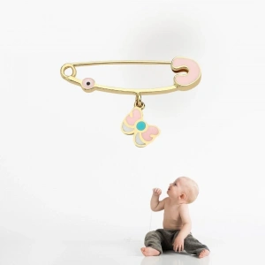 14 Ayar Altın Kelebek Bebek İğnesi