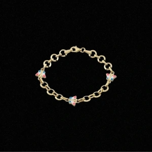 14 Ayar Altın Kelebek Motifli Çocuk Künyesi