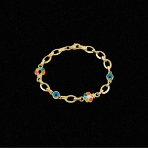 14 Ayar Altın Motifli Çocuk Bileklik