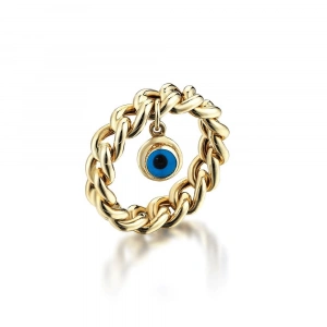 14 Ayar Altın Nazar Boncuklu Gurmet Yüzük