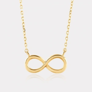14 Ayar Altın Sade Sonsuzluk Kolye