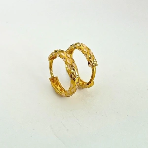 14 Ayar Altın Sarı Halka Küpe