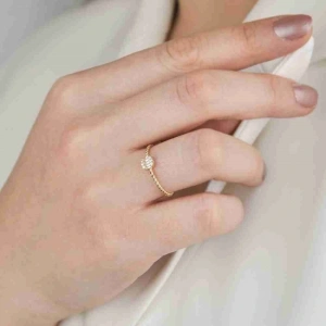 14 Ayar Altın Sarmal Baget Yüzük