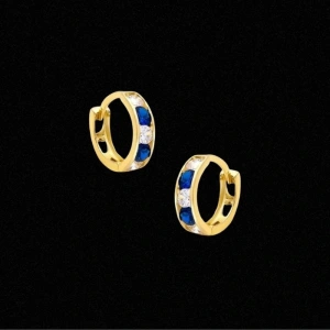 14 Ayar Altın Taşlı Motifli Çocuk Küpesi