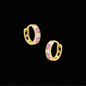 14 Ayar Altın Taşlı Motifli Çocuk Küpesi