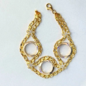 14 Ayar Üçlü Çeyrekli Bileklik