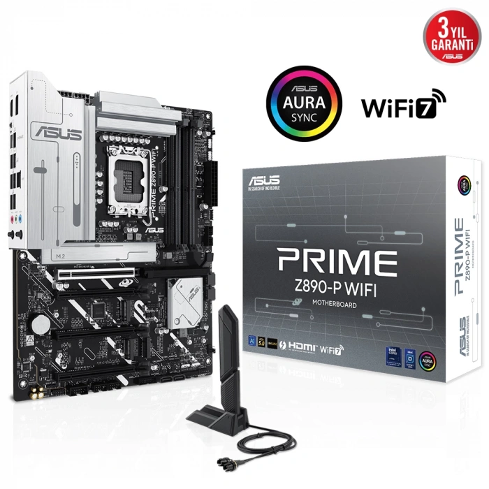ASUS PRIME Z890-P WIFI Z890 DDR5 (Vga Yok) GLan 2.5G ATX HD DP TND US3 M2 WİFİ7 BT 1851p Anakart