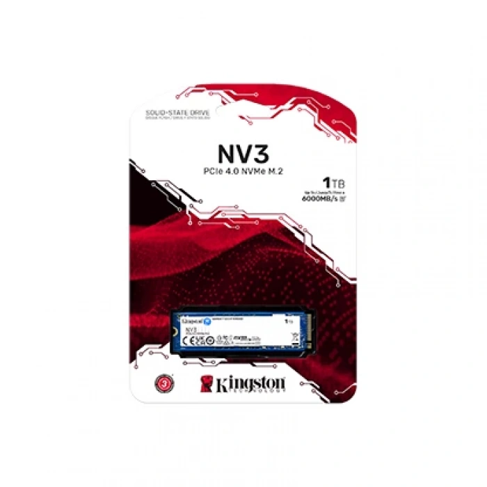 KINGSTON SNV3S/1000G NV3 M.2 1TB (6000-4000MB/s) PCIe + NVMe SSD Disk (22x80MM)