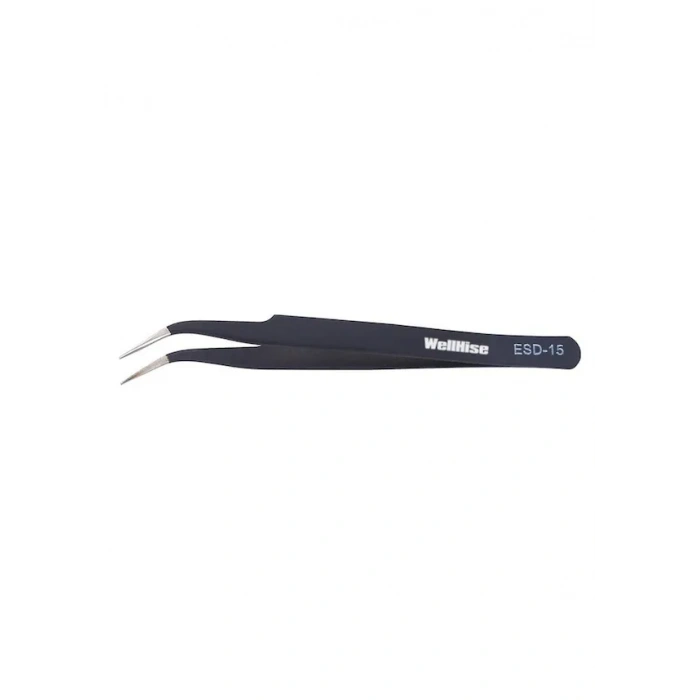 Wellhise St-15 Antistatik Eğri Uç Tweezers Cımbız