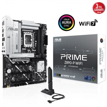 ASUS PRIME Z890-P WIFI Z890 DDR5 (Vga Yok) GLan 2.5G ATX HD DP TND US3 M2 WİFİ7 BT 1851p Anakart