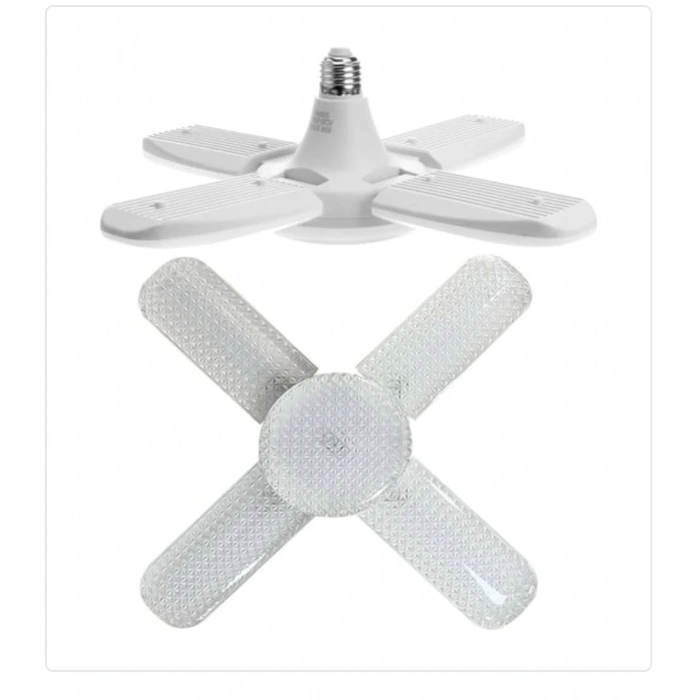 65W E27 KRİSTAL KATLANABİLİR PERVANE MODEL LED AMPUL 4+1 KANATLI LED AMPUL 6000 LÜMEN