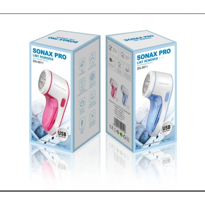 Sonax Pro Şarjlı Tiftik Temizleme Makinesi SN-9911 – Güçlü 3W Motor, USB Şarjlı, Kıyafet ve Kumaş Tüy Alma Cihazı Pembe