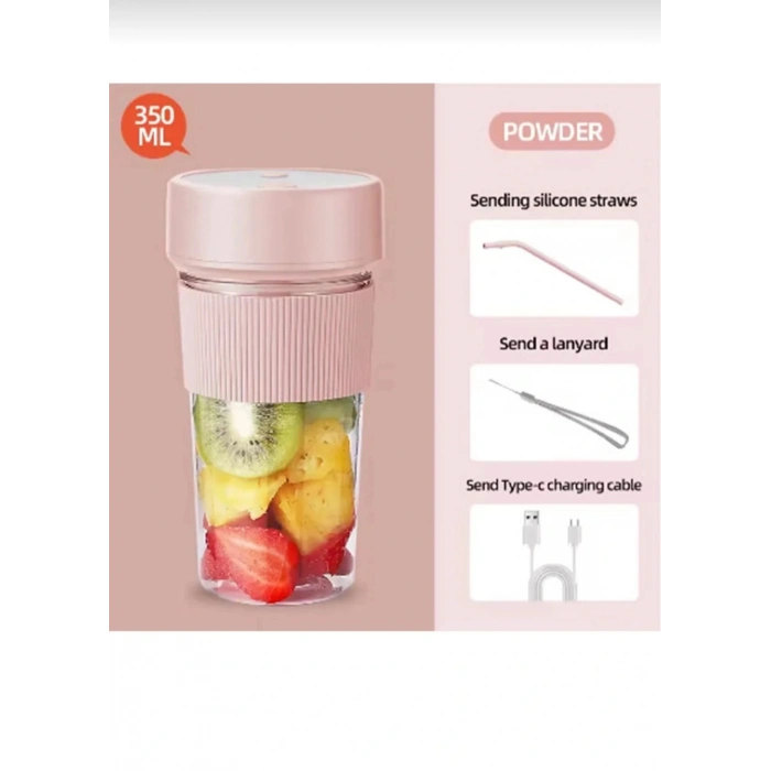 Fruvia BLFRV-001 Taşınabilir Şarjlı Mini Blender – 350 ml Termos Tasarım, Type-C, 6 Bıçak