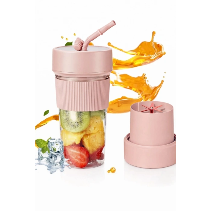 Fruvia BLFRV-001 Taşınabilir Şarjlı Mini Blender – 350 ml Termos Tasarım, Type-C, 6 Bıçak