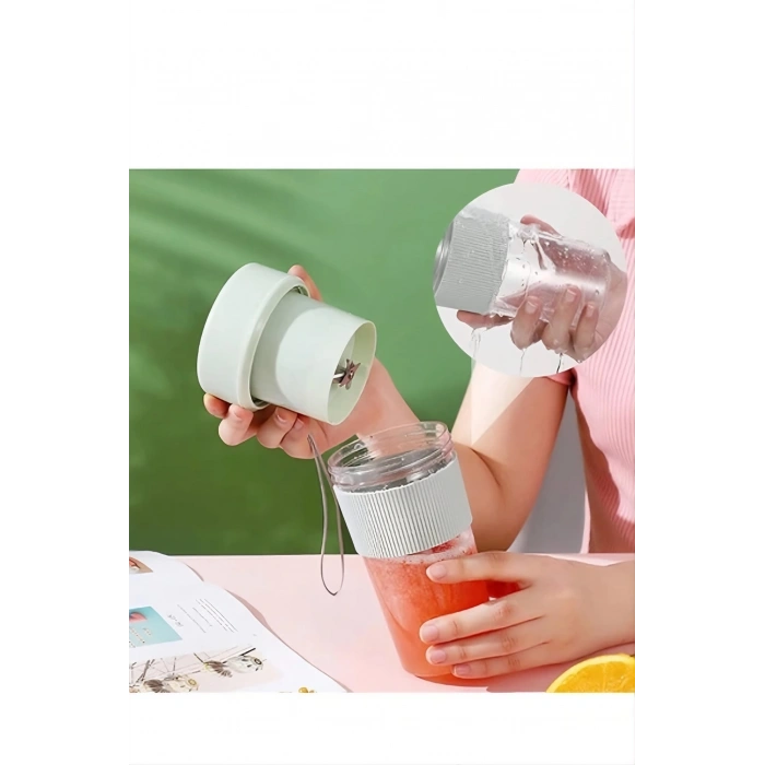 Fruvia BLFRV-001 Taşınabilir Şarjlı Mini Blender – 350 ml Termos Tasarım, Type-C, 6 Bıçak