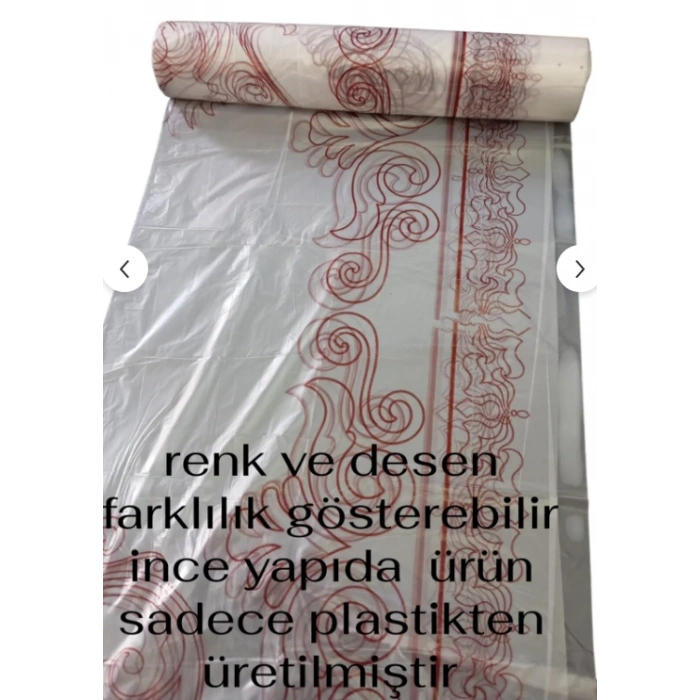 Masa Örtüsü Tek Kullanımlık Sofra 90 cm x 10 Metre Şeffaf Desenli Naylon Sofra 5 PAKET TOPLAM 50 METRE