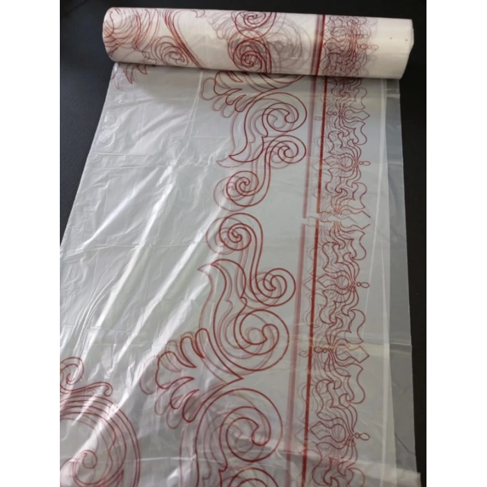 Masa Örtüsü Tek Kullanımlık Sofra 90 cm x 50 Metre Şeffaf Desenli Naylon Sofra 5 PAKET TOPLAM 250 METRE